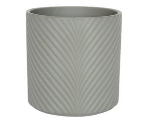 Verve Green Wave Ceramic Plant Pot (Dia) 13Cm, (H)13Cm