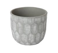 Verve Grey Honeycomb Concrete Plant Pot (Dia) 20.4Cm, (H)17Cm, 3.8L
