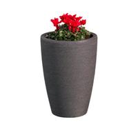 Verve Grey Stone Effect Tall Ridged Planter Plastic Plant Pot (Dia) 35Cm, (H)50Cm