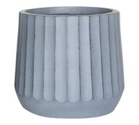 Verve Grey Wide Ribbed Fibreclay Plant Pot (Dia) 28Cm, (H)25Cm