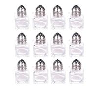 Verve Jelly 12pcs Mini Salt and Pepper Shakers, Spice Jars with Adjustable Pour Holes Stainless Steel & Glass Salt Pepper Containers Refillable Spice Dispenser for Pepper Salts Seasoning