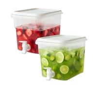Verve Jelly 2 Pack 5L Fridge Beverage Dispenser Plastic Water Dispensers Jug with Tap Cold Drink Juice Containers for Home Kitchen Party Bar