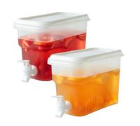 Verve Jelly 2 Pcs Fridge Water Dispenser, 3L Beverage Dispenser Jug with Spigot, Refrigerator Cold Drinks Container for Travel, Camping, Picnic and Outdoor Events