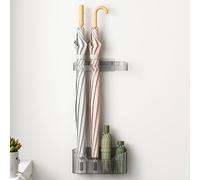 Verve Jelly 2 Pcs Wall Mounted Umbrella Holder Rack, Grey, Space Saving Organizer for Hallway, Home, Office