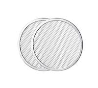 Verve Jelly 2 Pieces 8 Inch Round Pizza Screen Seamless Baking Tray Aluminum Alloy Pizza Pan Cookware Kitchen Tool for Oven Restaurant Flat Mesh Bakeware Home Accessories