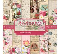 Verve Jelly 24 Sheets 6"x6" Scrapbook Paper Single-Side Lovely Card Vintage Flower Decorative Craft Making Paper Pack DIY Photo Frame Background Decoration