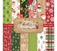 Verve Jelly 24 Sheets Christmas Pattern Paper Set, Single-Sided Origami Paper Decorative Scrapbook Paper for Card Making Scrapbook Decoration, 6*6 in