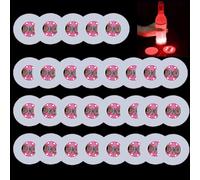 Verve Jelly 25 Pcs LED Luminous Cup Stickers Flash Mug Mat Light Up Cup Holder LED Coasters for Bar Party Wedding Decor, Red