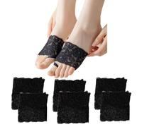 Verve Jelly 3 Pairs Women Open Toe Half Socks Lace Peep Toe with Sponge Cushion Sandal Sock for Clogs Flip Flop Slide Slipper Liner Sock