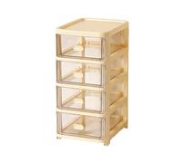 Verve Jelly 4 Drawers Storage Unit Plastic Desk Storage Box Desktop Drawers, Detachable Makeup Storage Office Stationery Supplies Organizer for Office School Home, Yellow