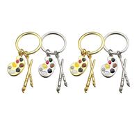 Verve Jelly 4pcs Palette Keychain Metal Key Ring Paint Palette Pendant Charm Jewellery Christmas Birthday Gift Key Chain Keyring Holder for Men and Women