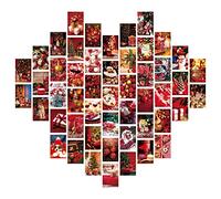 Verve Jelly 50PCS Vintage Wall Collage Kit Wall Prints Posters Decor Kit Christmas Postcard Wall Collage Art Kit,for Girl and Teen Room Retro Picture Decorations