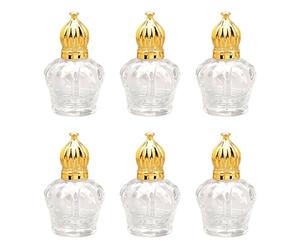 Verve Jelly 6 Pcs Glass Roll-on Bottles 15ml Clear Empty Roller Bottle DIY Essential Oil Container with Gold Cap Mini Sample Vials for Perfumes Aromatherapy