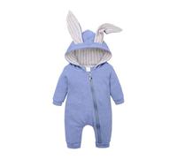 Verve Jelly Baby Girl Boy Easter Bunny Romper Long Sleeve Bodysuit Jumpsuit Infant Spring My First Easter Outfit Clothes Blue 66 3-6 Months