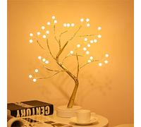 Verve Jelly Bonsai Tree Table Lamp, DIY LED Light Adjustable Tree Shape Light Pearl String Light 36 LEDs Perfect for Home Decoration on The Desk or Table, Warm White