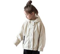 Verve Jelly Boys Rain Jackets Lightweight Waterproof Hooded fleece Raincoats Windbreakers for Kids Beige 160 13-14 Years