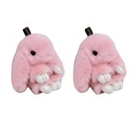 Verve Jelly Bunny Keychain Lovely Key Ring Soft Artificial fur Keychain Car Handbag Keyring Faux Plush Stuffed Rabbit Pendant Gift for Women Girls