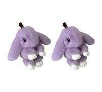 Verve Jelly Bunny Keychain Lovely Key Ring Soft Artificial fur Keychain Car Handbag Keyring Faux Plush Stuffed Rabbit Pendant Gift for Women Girls