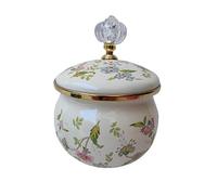 Verve Jelly Enamel Coffe Storage Jar, Vintage Floral Cookies Canister with Airtight Seal Lid, Ceramic Kitchen Container for Tea, Sugar, Nuts, Candy, Spices