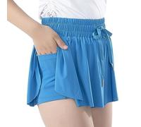 Verve Jelly Flowy Shorts Girls Butterfly Shorts Girls Clothes Athletic Shorts for Kids Toddler Youth with Liner 2-in-1 Running Shorts Blue 7 15-17 Years