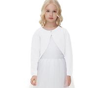 Verve Jelly Infant Baby Girls Long Sleeve Button-Down Cardigan Solid Color Knit Sweater Fall Winter Casual Top Coat White 150 9-10 Years