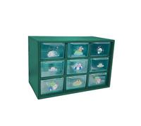 Verve Jelly Jewelry Cosmetic Storage Box Mini Storage Drawers Desktop Storage Case Transparent Drawer Organizer Multilayer Storage Box for Office Bedroom Home and Kitchen, Green, 4.1 * 7.1 * 3.9 in