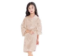 Verve Jelly Kids Girls Satin Robe for Birthday Spa Bridal Party Flower Girls Wedding Robes Kimono Champagne 3-4 Years