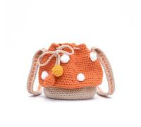 Verve Jelly Knitted Mushroom Purses Crochet Coin Purse with Drawstring Shoulder Pouch Wallet Handbag for Headphone Jewelry