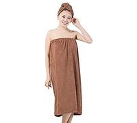 Verve Jelly Ladies Towel Wrap, Cotton Highly Absorbent Sarong Towel with, Solid Color Adjustable Sleeveless Dress for Shower Spa Sauna Beach Gym