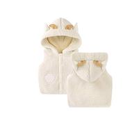 Verve Jelly Little Girls Fleece Vest with Hood Cute Sheep Sleeveless Jacket Thick Outerwear Fall Winter Warm Hooded Waistcoat