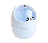 Verve Jelly Mini Desktop Trash Bin, Small Garbage Can Bear Shaped Trash Can Portable Table Waste Bucket Cute Dustbin for Home Office, Blue, 11 * 15.5 cm, 4L