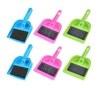 Verve Jelly Mini Dust Pan and Brush Set 6 Pcs Whisk Dustpan and Brush with Handle Portable Table Top Dust Pan Dining Table Crumb Sweeper Cleaning Tools with Soft Bristles for Housekeeping