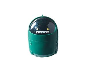 Verve Jelly Mini Plastic Trash Bin Desktop Garbage Basket Barrel Small Desk Organizer Dinosaur Shape Dustbins Paper Towel Container Makeup Pad Garbage Holder for Coffee Table Kitchen, Green