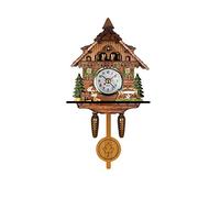 Verve Jelly Retro Cuckoo Clock Traditional Handcraft Forest Chalet House Quartz Pendulum Clock,Vintage Pendulum Clock for Bedroom Living Room School Office Wall Decor