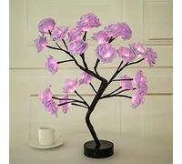 Verve Jelly Rose Flower Bonsai Tree Light Light Up Rose Flowers Petal Tree Lamp Tabletop Artificial Flower Lamp LED Table Lights for Wedding Party Birthday Valentine’s Day Indoor Decoration