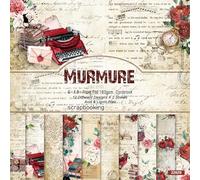 Verve Jelly Scrapbook Paper, 24 Sheets Vintage Flower Background Paper with 12 Different Designs Scrapbooking Supplies Single-Side Printing Paper for Cardmaking Junk Journal Decorative, 6x6in