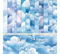 Verve Jelly Scrapbook Paper Pad 24 Sheets Blue Sky Pattern Paper Single-Sided Decorative Craft Paper Decoupage Paper for Card Making Photo Craft Gift Wrapping, 6*6in