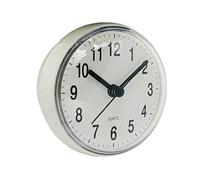 Verve Jelly Shower Clock Mini Wall Clock with Suction Cup, Waterproof Clock for for Garden Shower Washroom Kitchen, White, 2.8 * 2.8 * 1.7in