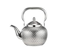 Verve Jelly Stainless Steel Tea Kettle 2L Teapot Coffee Pot Teaware Hot Mirror Polished Tea Pot with Filter for Fruit Herbal and Infusion Tea, Silver, 8.9 * 9.1 * 9.1in