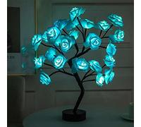 Verve Jelly Table Lamp Rose Flower Tree Light USB/Battery Powered LED Lighted Rose Blossom Fairy Light for Girls Woman Teens Valentines Day Wedding Home Party Decor