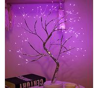 Verve Jelly Tabletop Bonsai Tree Light Table Lights Battery/USB Powered 108 LEDs Copper Wire Lights with Adjustable Branches Led Desk Lamp for Bedroom Living Room Wedding, Pink