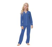 Verve Jelly Toddler Baby Boys Girls 2Pcs Pyjama Sets Long Sleeve Lapel Button Down Tops Shirts + Elastic Waist Pant Set Kids Loungewear