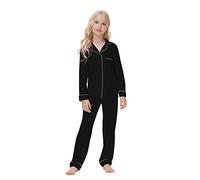 Verve Jelly Toddler Baby Boys Girls 2Pcs Pyjama Sets Long Sleeve Lapel Button Down Tops Shirts + Elastic Waist Pant Set Kids Loungewear