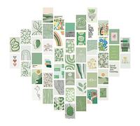 Verve Jelly Wall Collage Kit 50Pcs Green Botanical Photo Posters Collections Danish Pastel Aesthetic Pictures Single Sided Collage Print Kits for Teens Bedroom Dorm Wall Decor