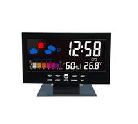 Verve Jelly Weather Station Forecast Clock, Digital Alarm Clock with Colour LCD, USB Charging Port, Weather Forecasting, Humidity Monitor, Voice Control Backlight for Home, Bedroom, Office, Children