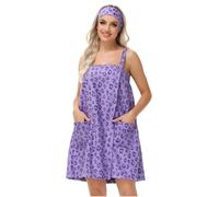 Verve Jelly Women Bath Wrap Towel For Spa Shower Adjustable Robe Bath Shower Cover Up Dressing Gown With Facial Headband Pocket