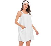 Verve Jelly Women Bath Wrap Towel For Spa Shower Adjustable Robe Bath Shower Cover Up Dressing Gown With Facial Headband Pocket