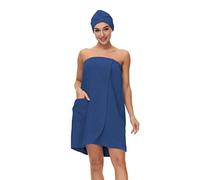 Verve Jelly Women Bath Wrap Towel for Spa Shower Adjustable Robe Strapless Bathing Towel Soft Microfiber Bathrobes Wrap with Hair Turban