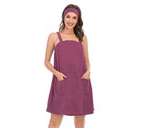 Verve Jelly Women Wrap Towel Robe Spa Bathrobe Set Adjustable Bath Shower Cover-up Dressing Nightgown with Headband Spa Body Wrap Purple XXXL