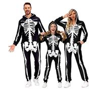 Verve Jelly Womens Skeleton Jumpsuit Halloween Outfits Ladies Zip Up Hooded Jumpsuit One Piece Suit Women Black M